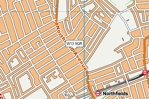 W13 9QR map - OS VectorMap District (Ordnance Survey)