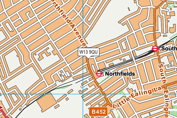 W13 9QU map - OS VectorMap District (Ordnance Survey)