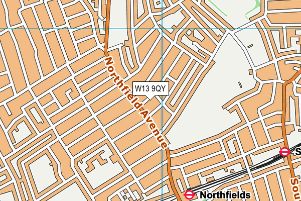 W13 9QY map - OS VectorMap District (Ordnance Survey)