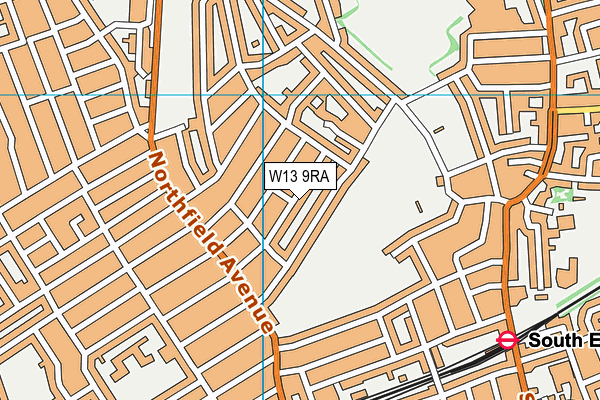 W13 9RA map - OS VectorMap District (Ordnance Survey)