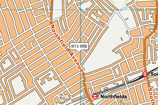 W13 9RB map - OS VectorMap District (Ordnance Survey)