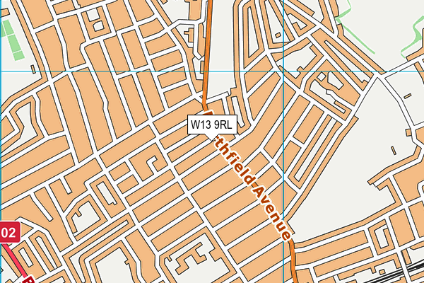 W13 9RL map - OS VectorMap District (Ordnance Survey)