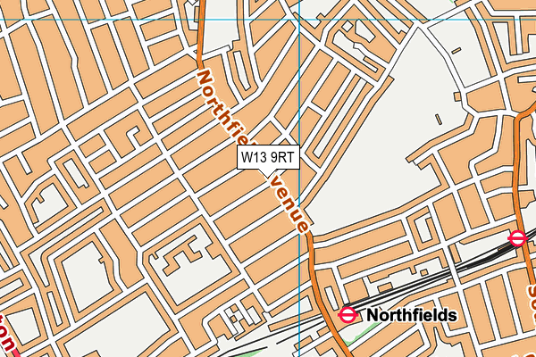 W13 9RT map - OS VectorMap District (Ordnance Survey)