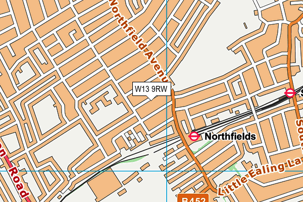 W13 9RW map - OS VectorMap District (Ordnance Survey)