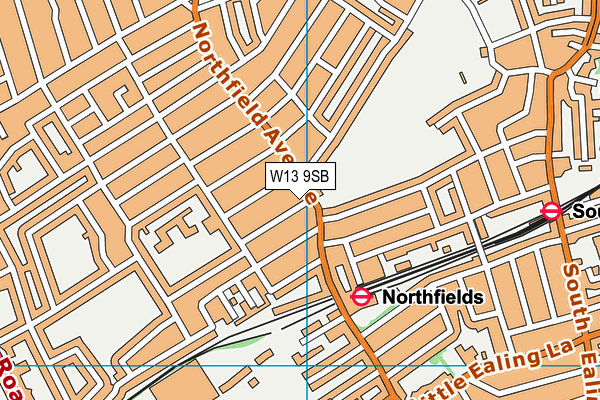 W13 9SB map - OS VectorMap District (Ordnance Survey)