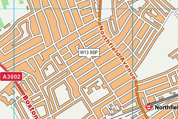 W13 9SP map - OS VectorMap District (Ordnance Survey)