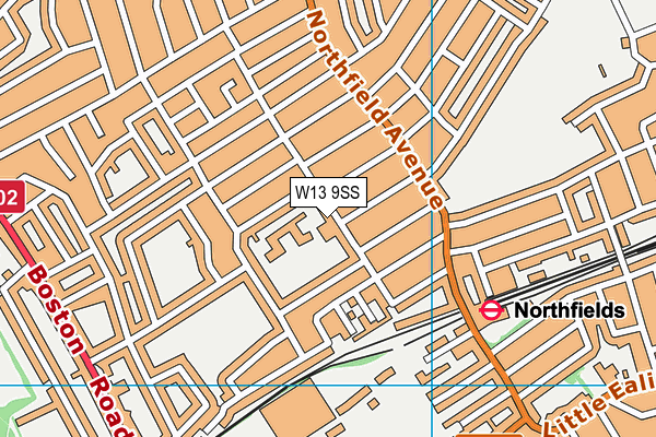 W13 9SS map - OS VectorMap District (Ordnance Survey)