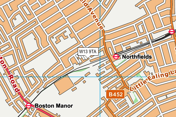 W13 9TA map - OS VectorMap District (Ordnance Survey)