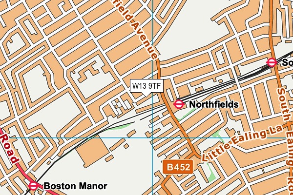 W13 9TF map - OS VectorMap District (Ordnance Survey)