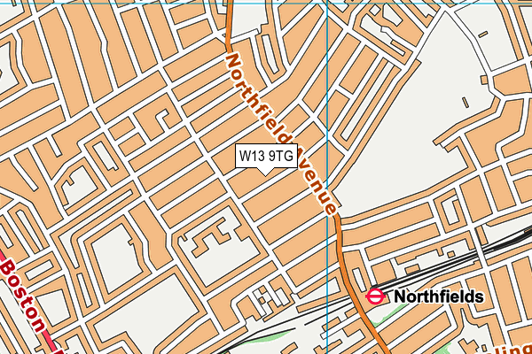 W13 9TG map - OS VectorMap District (Ordnance Survey)