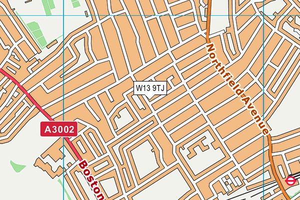 W13 9TJ map - OS VectorMap District (Ordnance Survey)