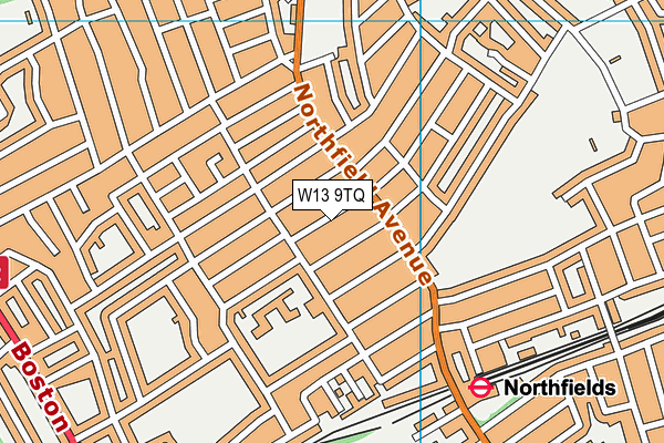 W13 9TQ map - OS VectorMap District (Ordnance Survey)