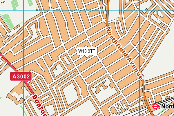 W13 9TT map - OS VectorMap District (Ordnance Survey)
