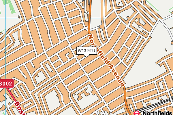 W13 9TU map - OS VectorMap District (Ordnance Survey)