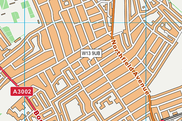 W13 9UB map - OS VectorMap District (Ordnance Survey)