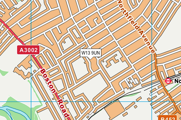 W13 9UN map - OS VectorMap District (Ordnance Survey)