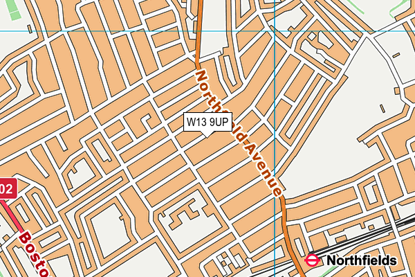 W13 9UP map - OS VectorMap District (Ordnance Survey)