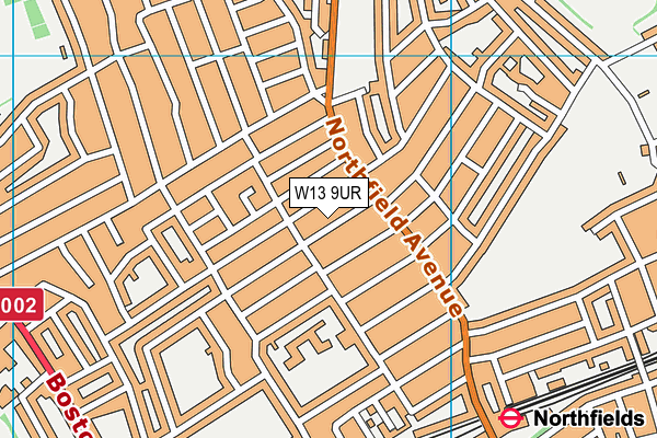 W13 9UR map - OS VectorMap District (Ordnance Survey)