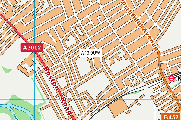 West Ealing Bowls Club map (W13 9UW) - OS VectorMap District (Ordnance Survey)