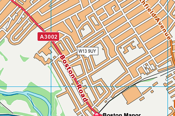 W13 9UY map - OS VectorMap District (Ordnance Survey)