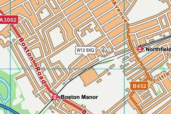 W13 9XQ map - OS VectorMap District (Ordnance Survey)