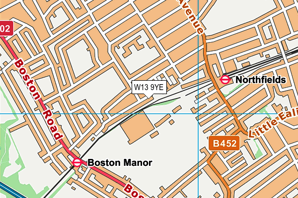 W13 9YE map - OS VectorMap District (Ordnance Survey)