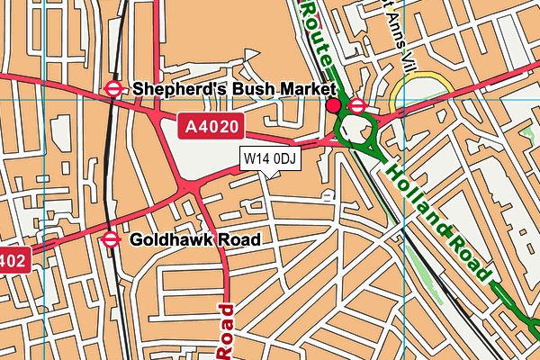 W14 0DJ map - OS VectorMap District (Ordnance Survey)