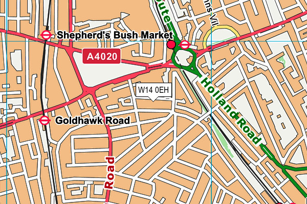 W14 0EH map - OS VectorMap District (Ordnance Survey)