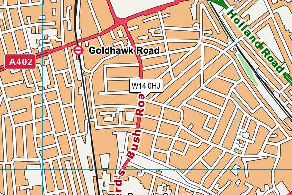W14 0HJ map - OS VectorMap District (Ordnance Survey)