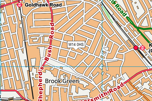 W14 0HS map - OS VectorMap District (Ordnance Survey)