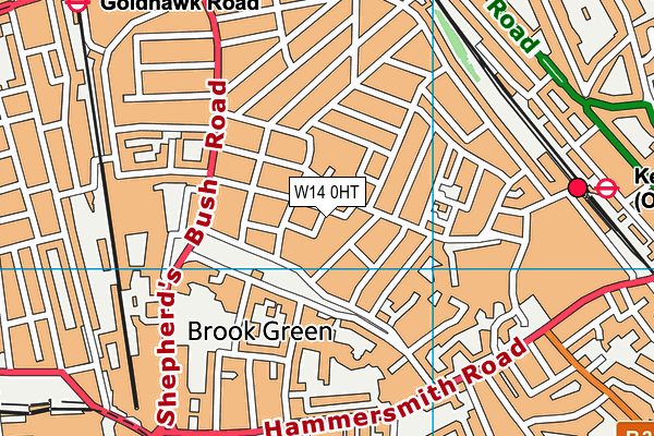 W14 0HT map - OS VectorMap District (Ordnance Survey)