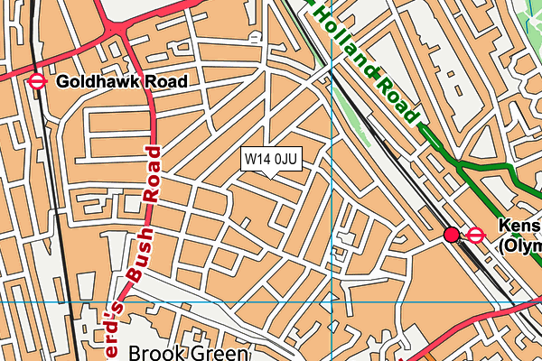 W14 0JU map - OS VectorMap District (Ordnance Survey)