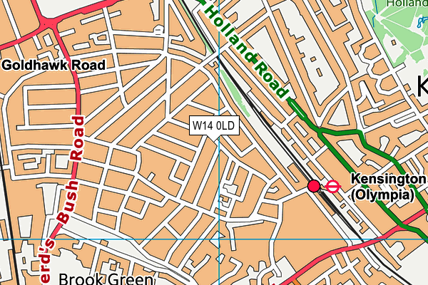 W14 0LD map - OS VectorMap District (Ordnance Survey)