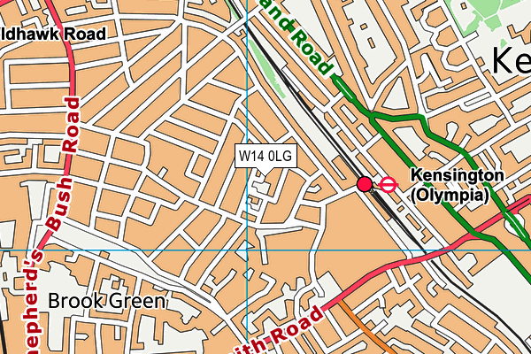 W14 0LG map - OS VectorMap District (Ordnance Survey)