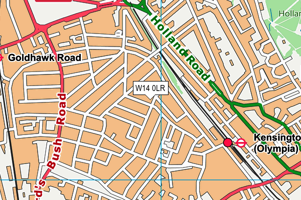 Masbro Centre map (W14 0LR) - OS VectorMap District (Ordnance Survey)