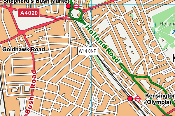 W14 0NP map - OS VectorMap District (Ordnance Survey)