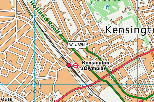 W14 8BN map - OS VectorMap District (Ordnance Survey)