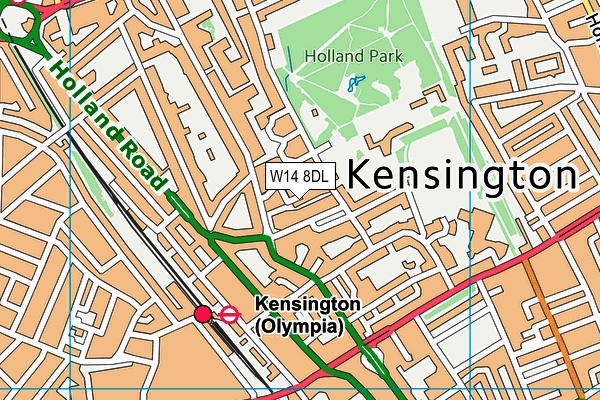 W14 8DL map - OS VectorMap District (Ordnance Survey)