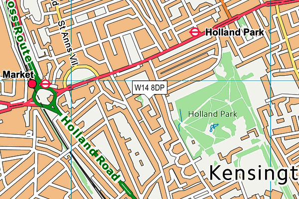 W14 8DP map - OS VectorMap District (Ordnance Survey)