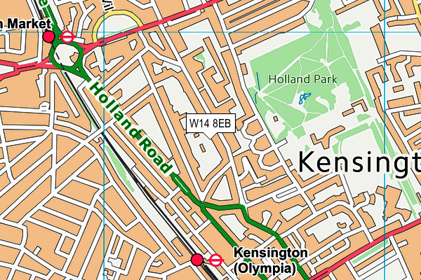 W14 8EB map - OS VectorMap District (Ordnance Survey)