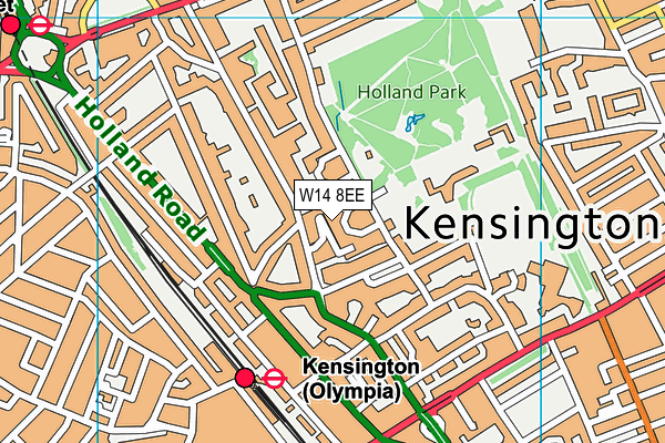 W14 8EE map - OS VectorMap District (Ordnance Survey)