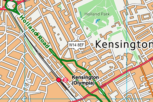 W14 8EF map - OS VectorMap District (Ordnance Survey)