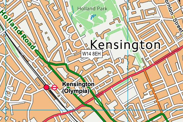 W14 8EH map - OS VectorMap District (Ordnance Survey)