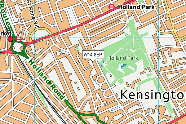 W14 8EP map - OS VectorMap District (Ordnance Survey)