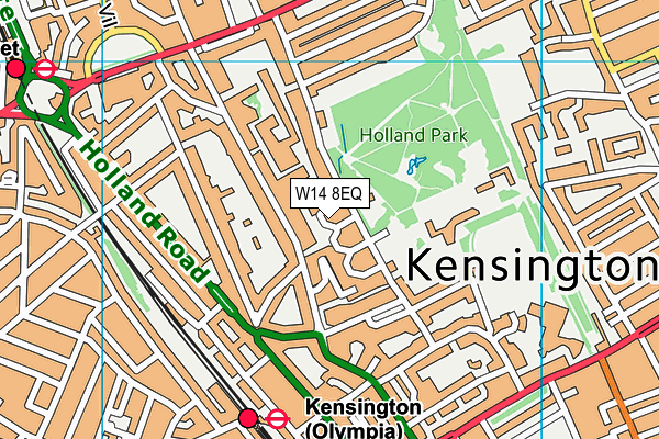 W14 8EQ map - OS VectorMap District (Ordnance Survey)