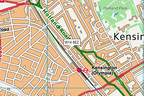W14 8EZ map - OS VectorMap District (Ordnance Survey)