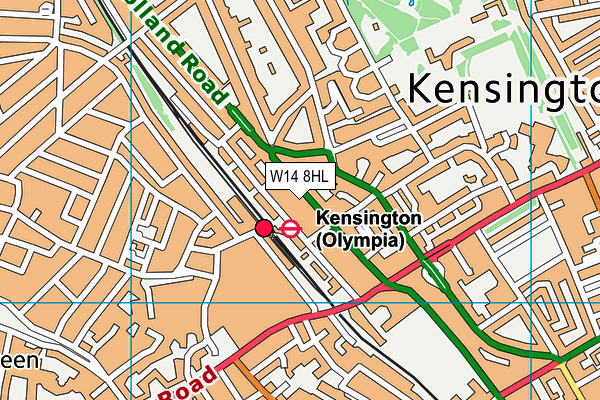 W14 8HL map - OS VectorMap District (Ordnance Survey)