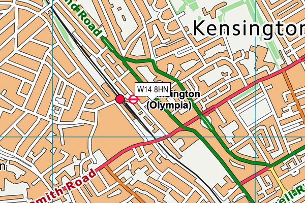 W14 8HN map - OS VectorMap District (Ordnance Survey)