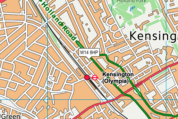 W14 8HP map - OS VectorMap District (Ordnance Survey)