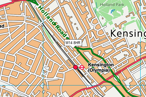 W14 8HR map - OS VectorMap District (Ordnance Survey)